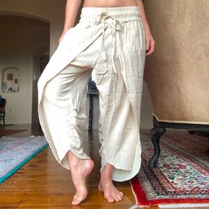 Natural Cotton Harem Pants NWOT in Offwhite/Cream